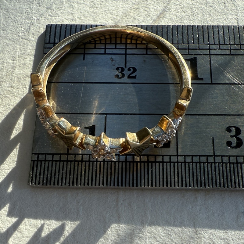 14k Yellow Gold Diamond Star Ring