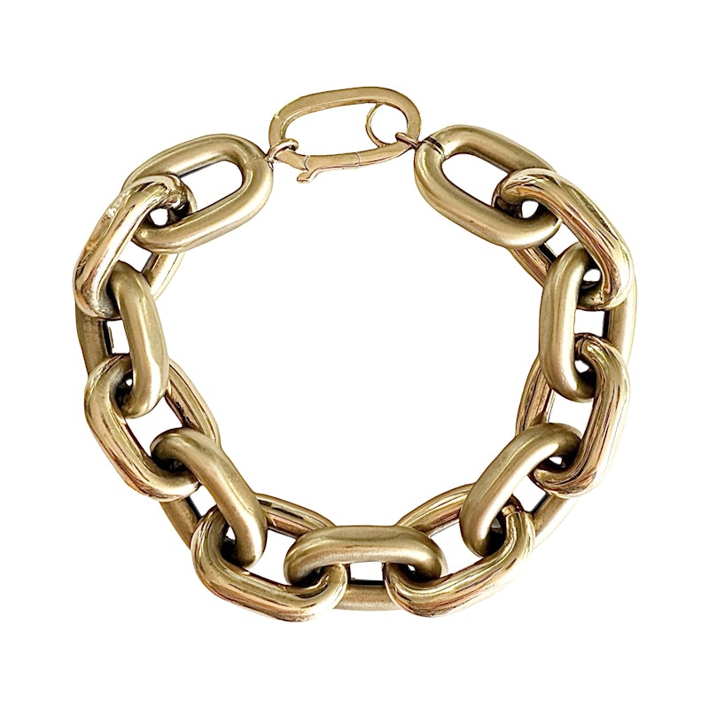 14k Yellow Gold Jumbo Oval Link Chain Bracelet
