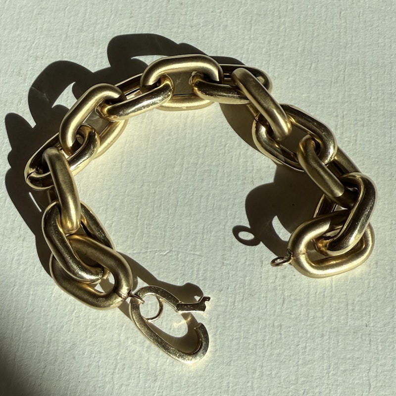 14k Yellow Gold Jumbo Oval Link Chain Bracelet