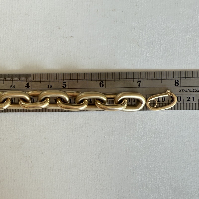 14k Yellow Gold Jumbo Oval Link Chain Bracelet