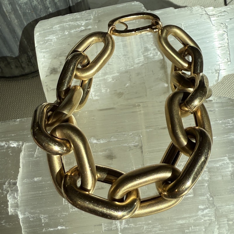 14k Yellow Gold Jumbo Oval Link Chain Bracelet