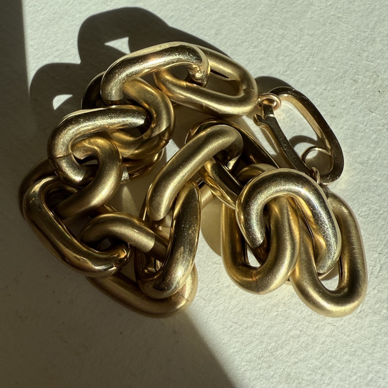 14k Yellow Gold Jumbo Oval Link Chain Bracelet