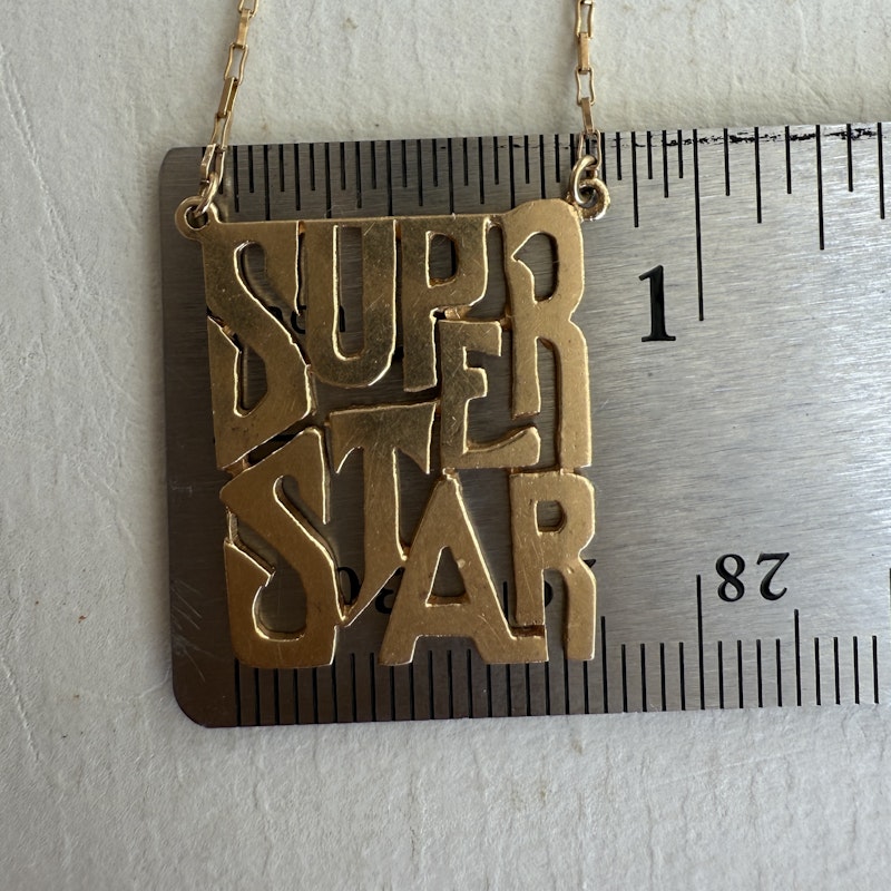 Vintage 14k Yellow Gold Superstar Pendent Necklace