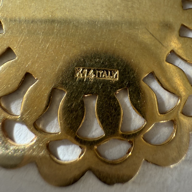 14k Yellow Gold Fluted Round Disc Pendant