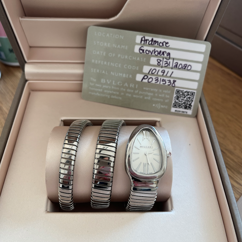Bvlgari Serpenti Tubogas Double Spiral Steel Watch 101911