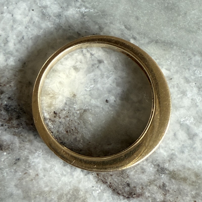 14k Yellow Gold Channel Set Princess and Baguette Diamond Band Ring