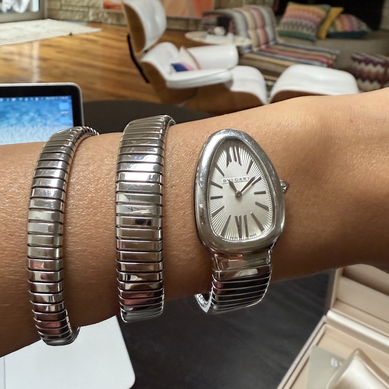 Bvlgari Serpenti Tubogas Double Spiral Steel Watch 101911