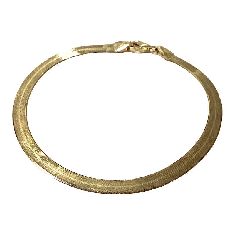14K Yellow Gold Vintage Italian Herringbone Bracelet