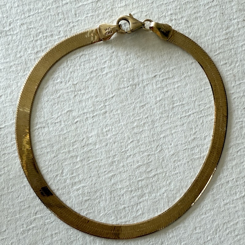 14K Yellow Gold Vintage Italian Herringbone Bracelet
