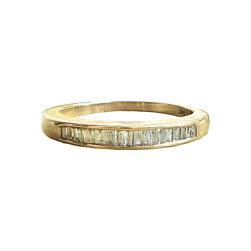 14k Yellow Gold Channel-Set Baguette Diamond Band Ring