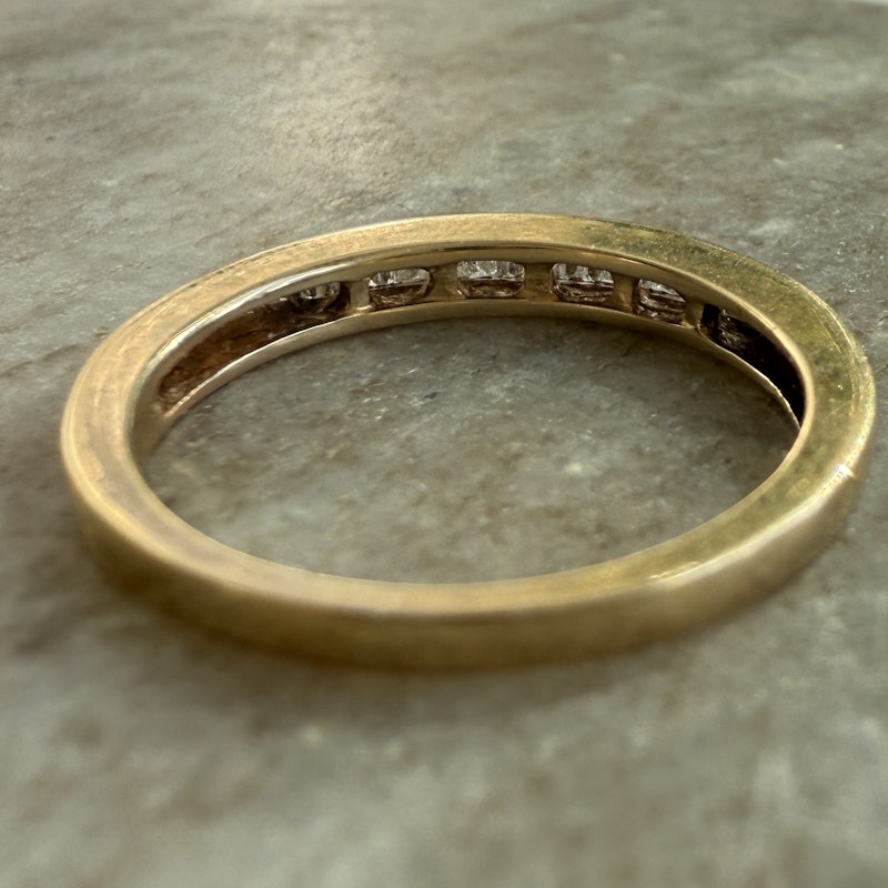 14k Yellow Gold Channel-Set Baguette Diamond Band Ring