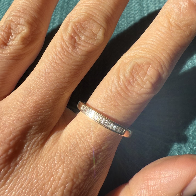 14k Yellow Gold Channel-Set Baguette Diamond Band Ring