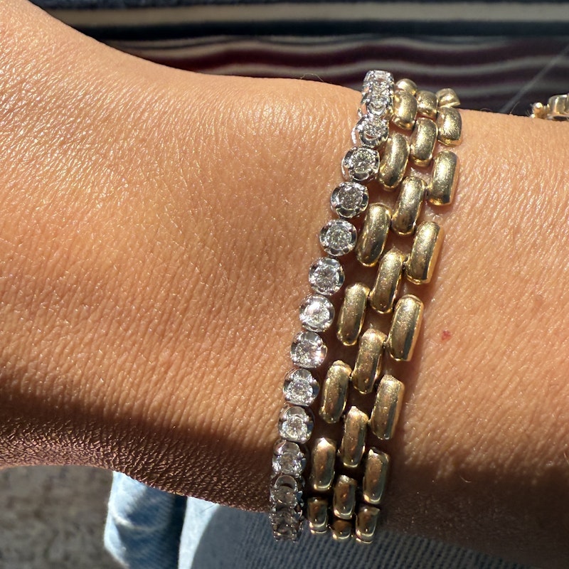 14k White Gold Round-Cut Diamond Tennis Bracelet 3.20ctw
