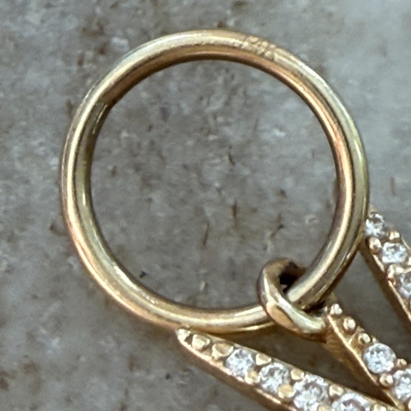 14k Yellow Gold Pavé Diamond Starburst Pendant Charm