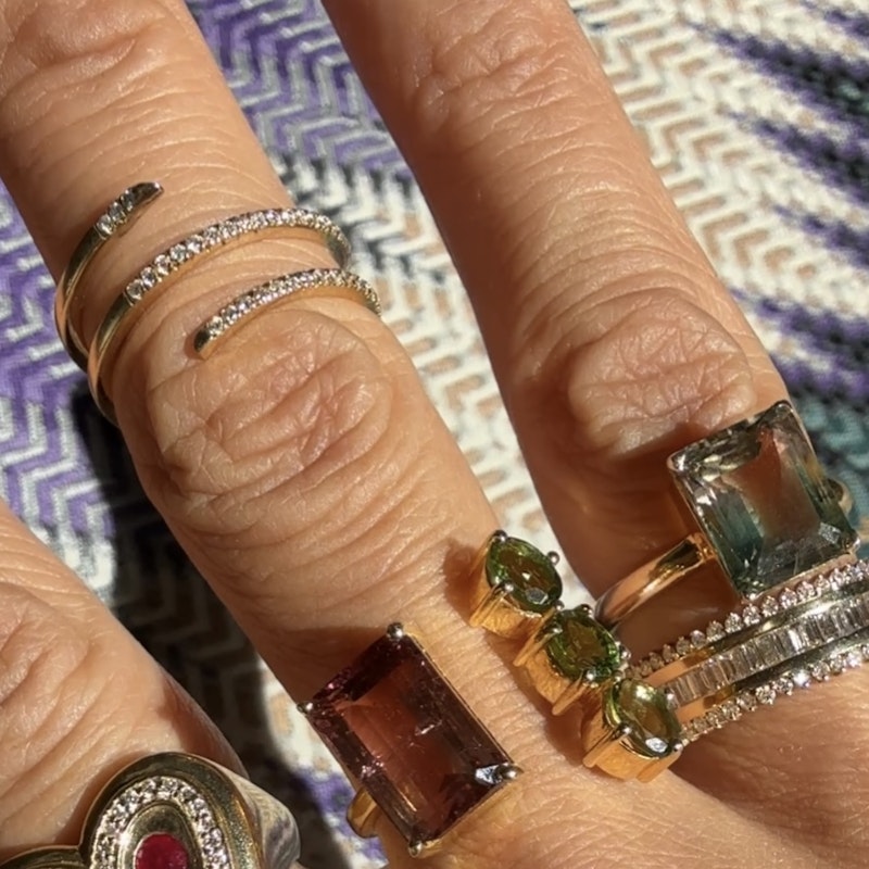 14k Yellow Gold Pavé Diamond Coil Ring