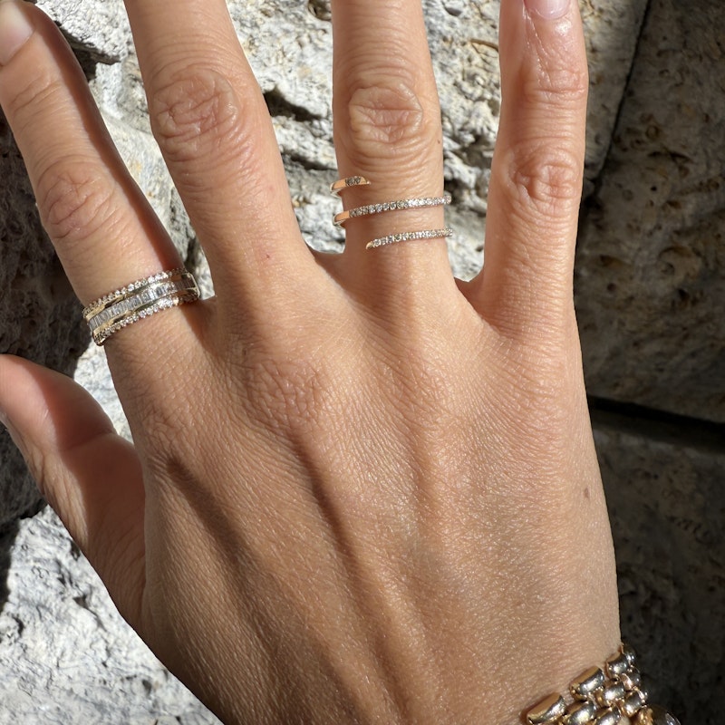 14k Yellow Gold Pavé Diamond Coil Ring
