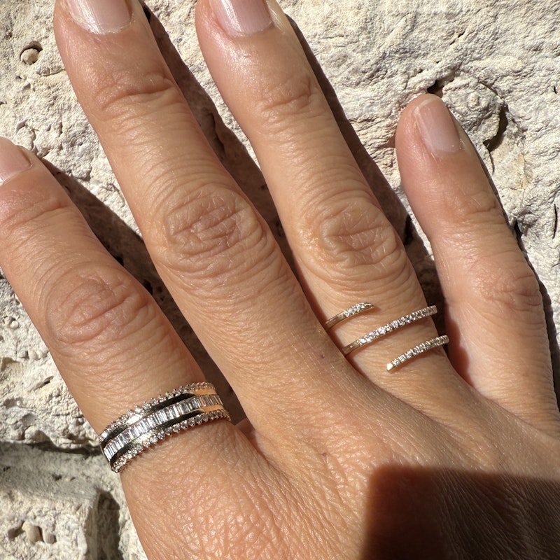 14k Yellow Gold Pavé Diamond Coil Ring