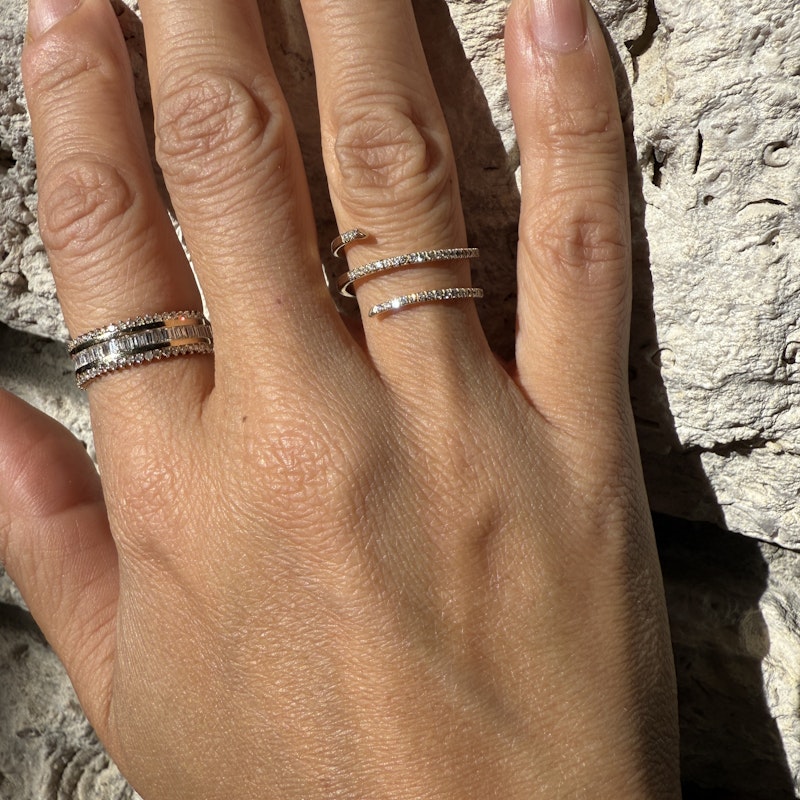14k Yellow Gold Pavé Diamond Coil Ring