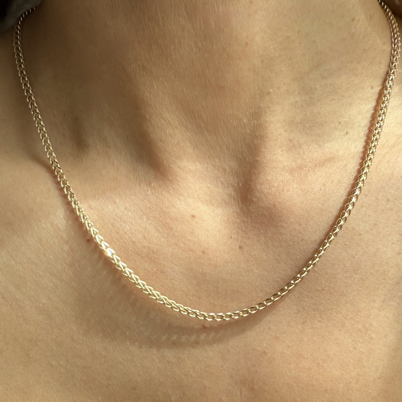 14k Yellow Gold Box Chain Necklace