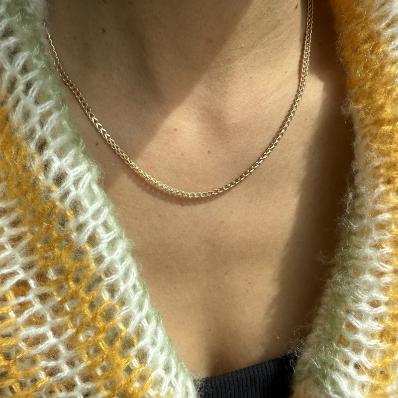 14k Yellow Gold Box Chain Necklace