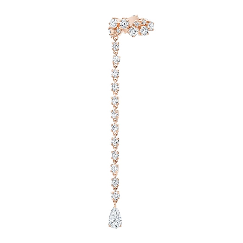 18k Rose Gold Diamond Waterfall Ear Cuff