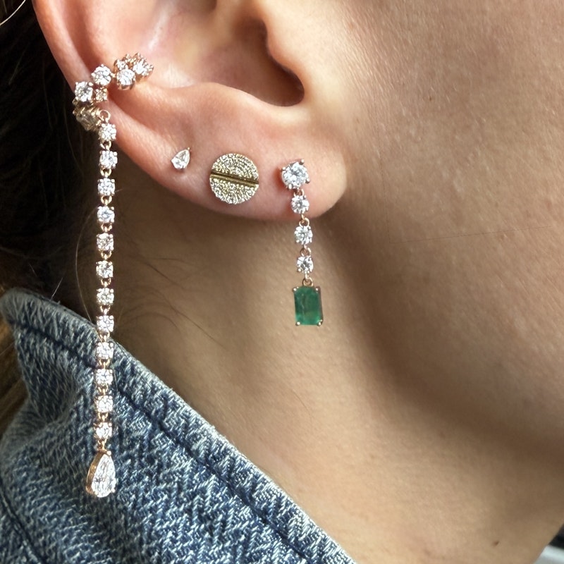 18k Rose Gold Diamond Waterfall Ear Cuff