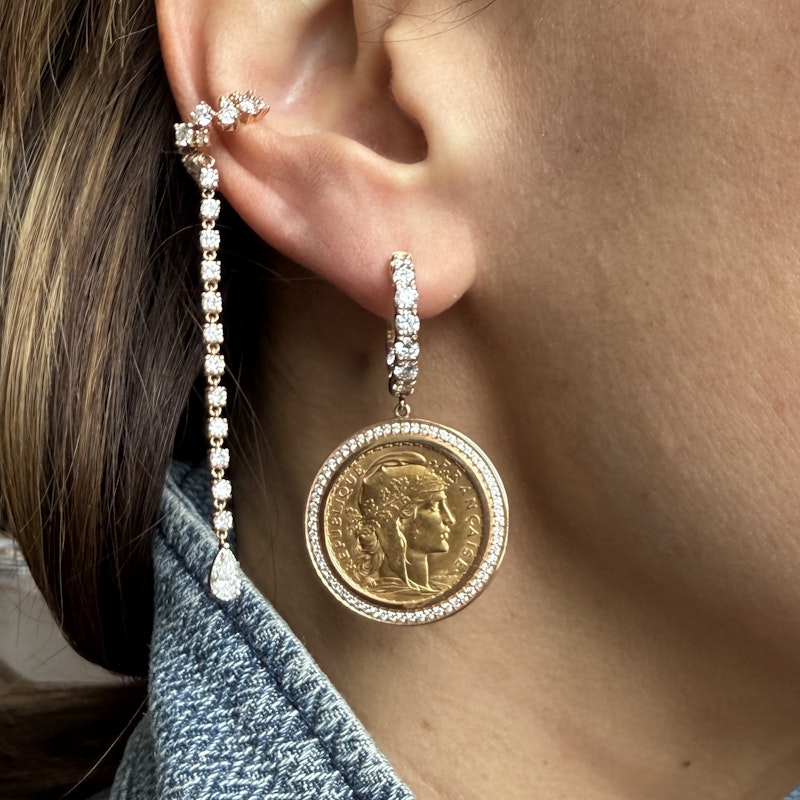 18k Rose Gold Diamond Waterfall Ear Cuff