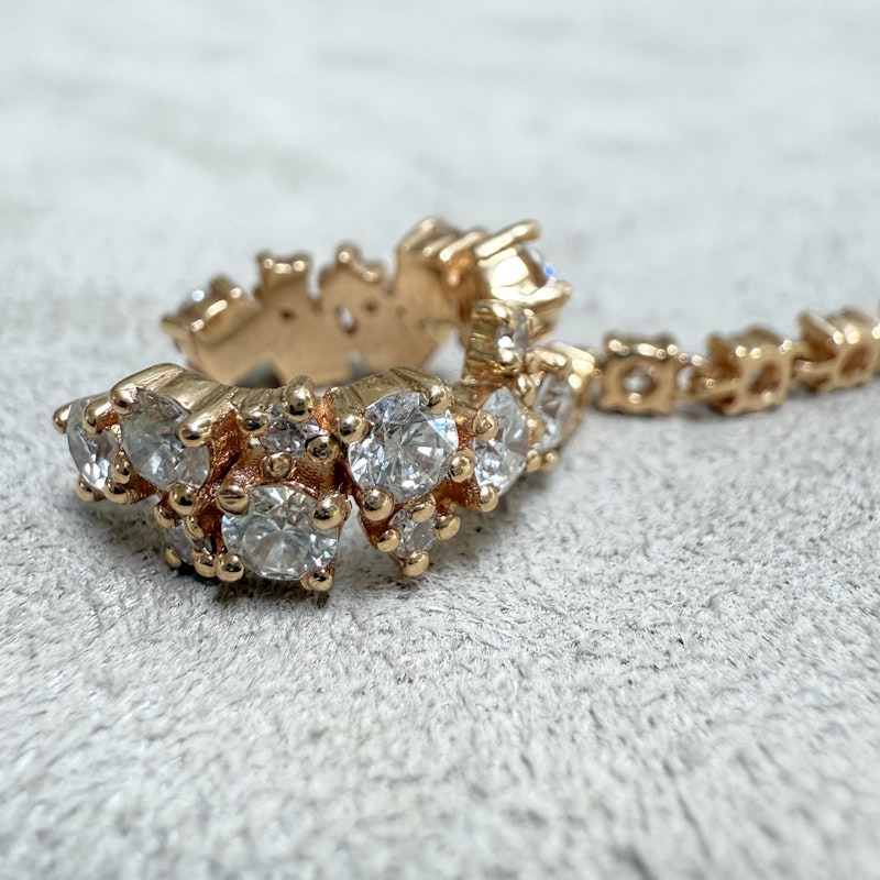 18k Rose Gold Diamond Waterfall Ear Cuff