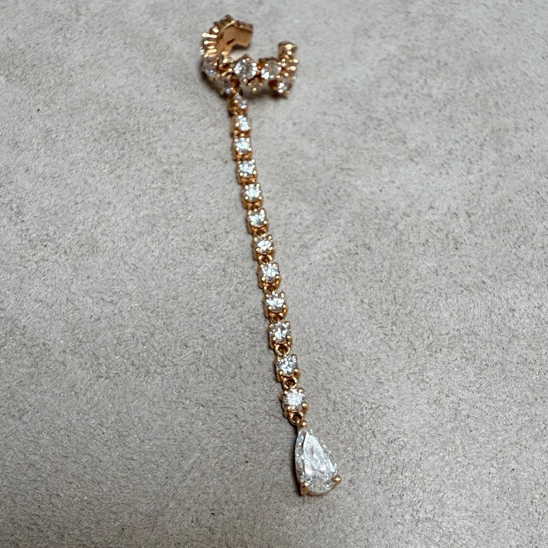 18k Rose Gold Diamond Waterfall Ear Cuff