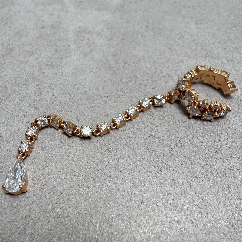 18k Rose Gold Diamond Waterfall Ear Cuff