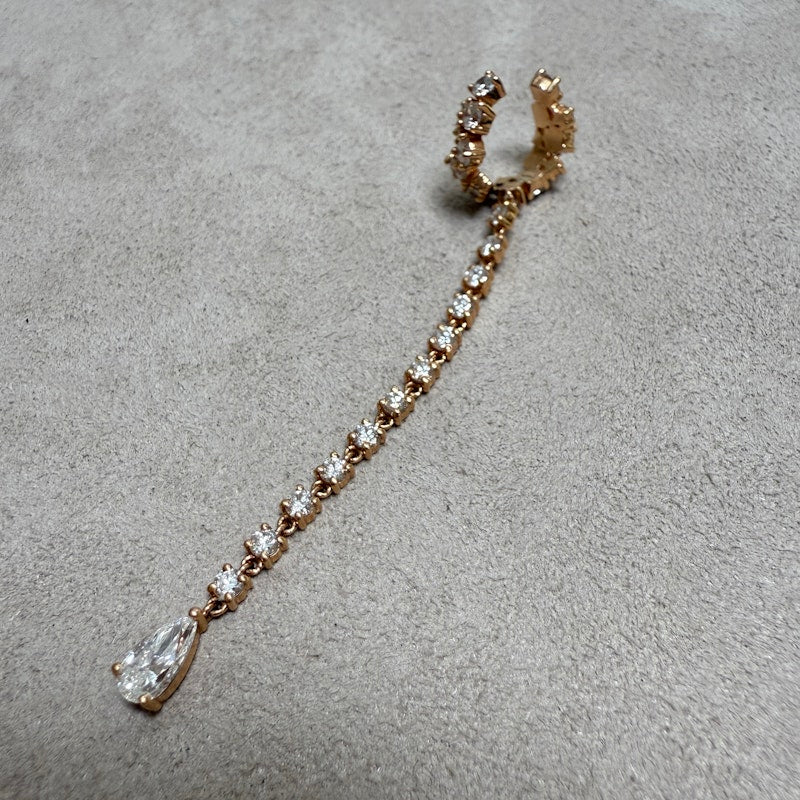 18k Rose Gold Diamond Waterfall Ear Cuff