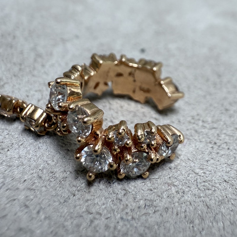 18k Rose Gold Diamond Waterfall Ear Cuff