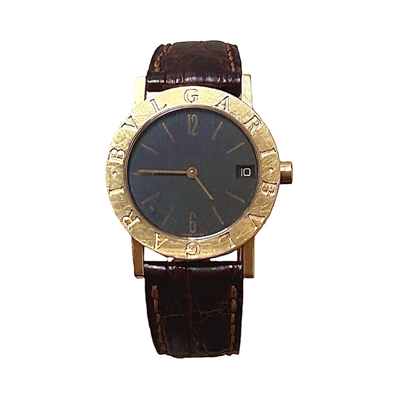 Vintage Bvlgari Bvlgari BB30GL 18k Yellow Gold Leather Watch