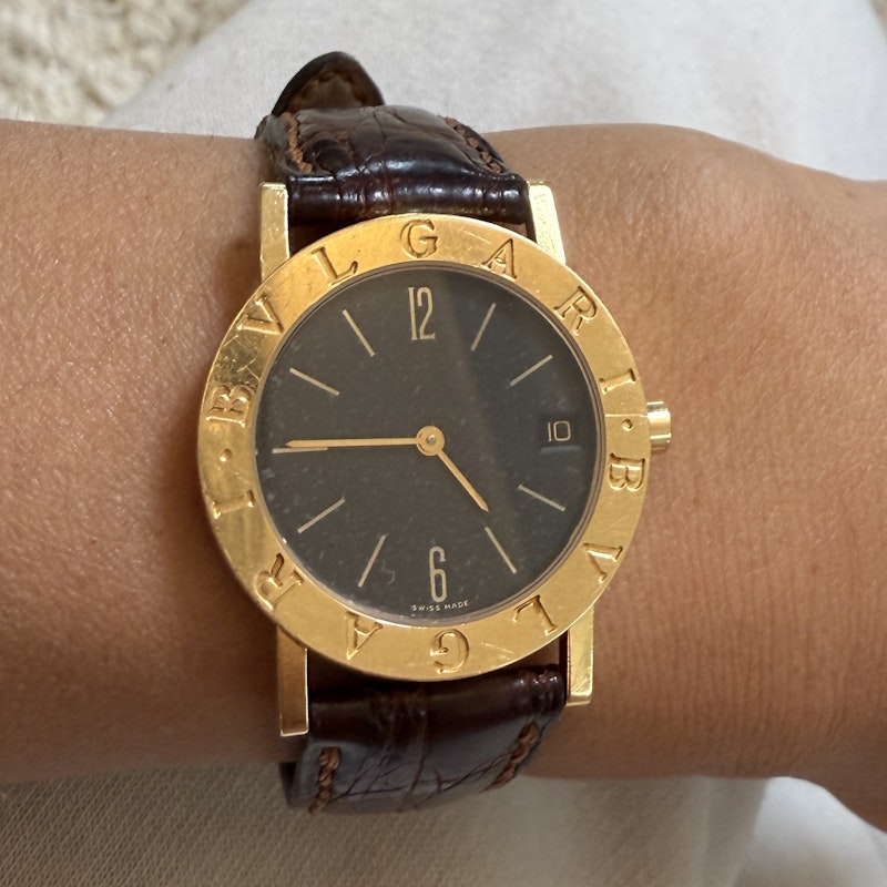 Vintage Bvlgari Bvlgari BB30GL 18k Yellow Gold Leather Watch