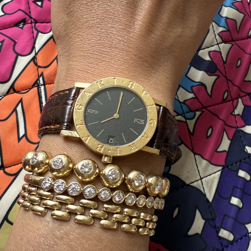 Vintage Bvlgari Bvlgari BB30GL 18k Yellow Gold Leather Watch