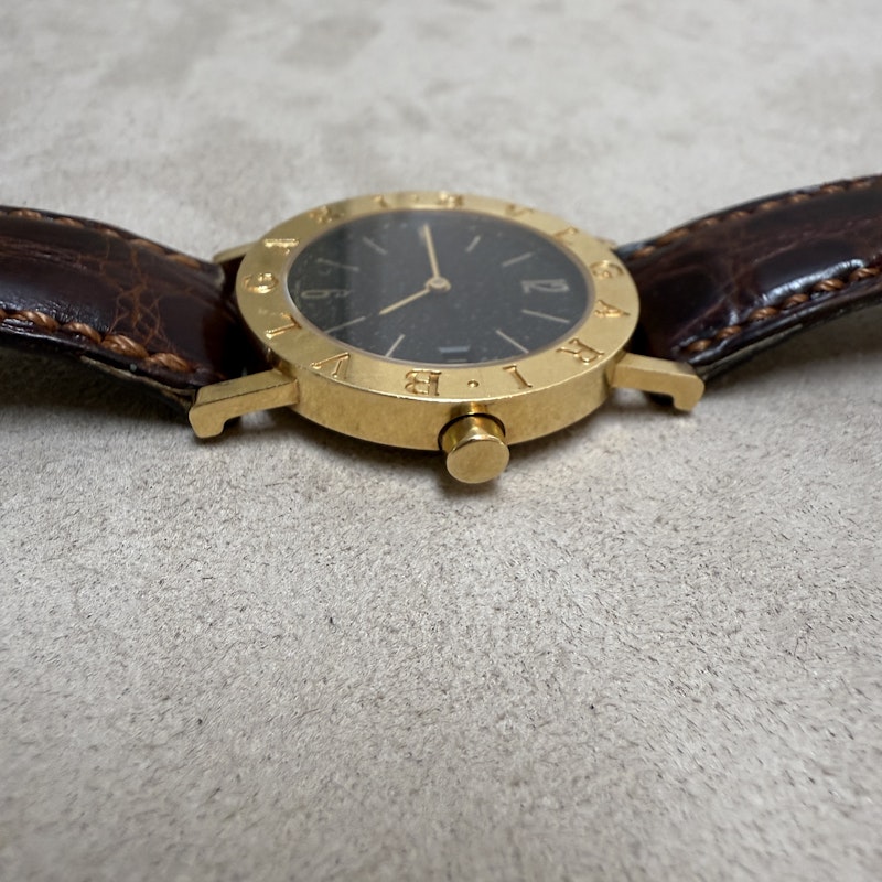 Vintage Bvlgari Bvlgari BB30GL 18k Yellow Gold Leather Watch