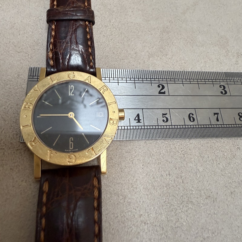 Vintage Bvlgari Bvlgari BB30GL 18k Yellow Gold Leather Watch