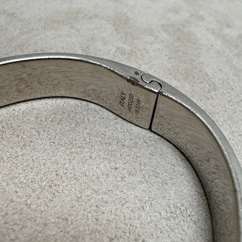 Louis Vuitton Monogram Silver & Gold Hinged Bangle Bracelet