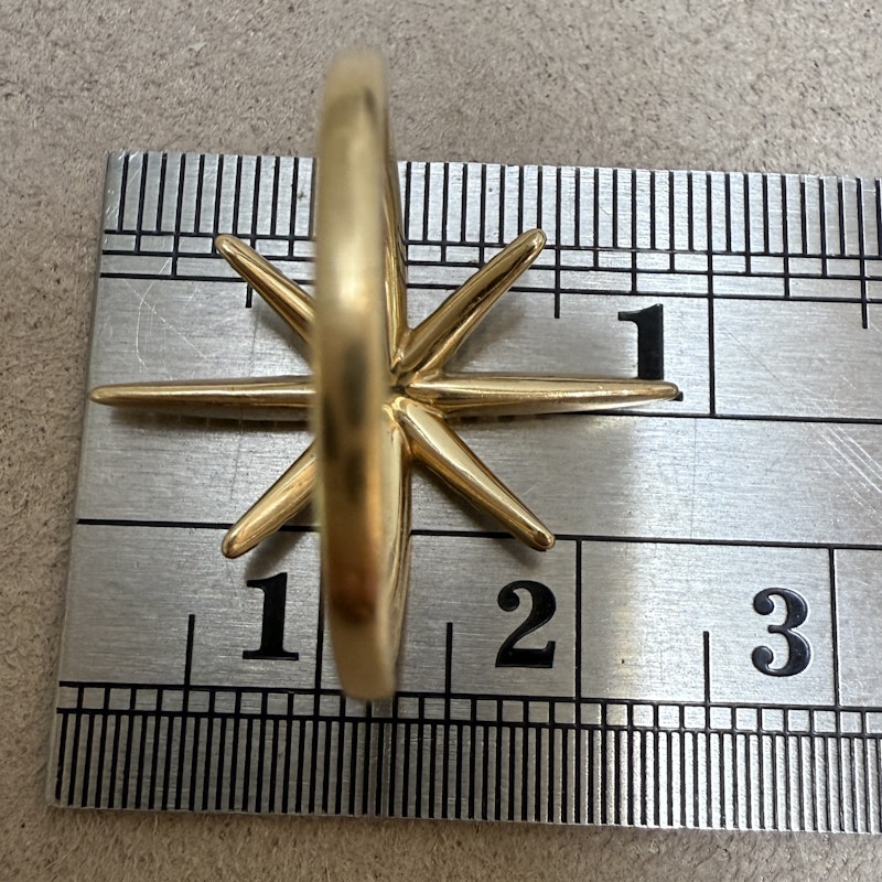14k Yellow Gold & Diamond Starburst Ring