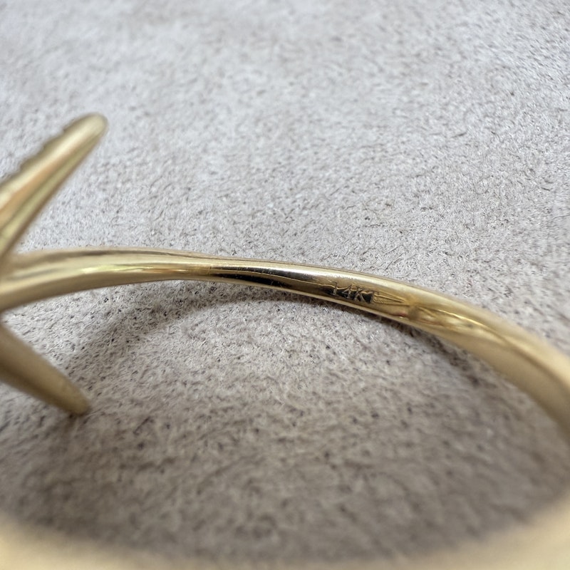 14k Yellow Gold & Diamond Starburst Ring
