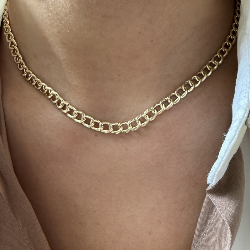 14K Yellow Gold & Diamond Cuban Curb Link Necklace