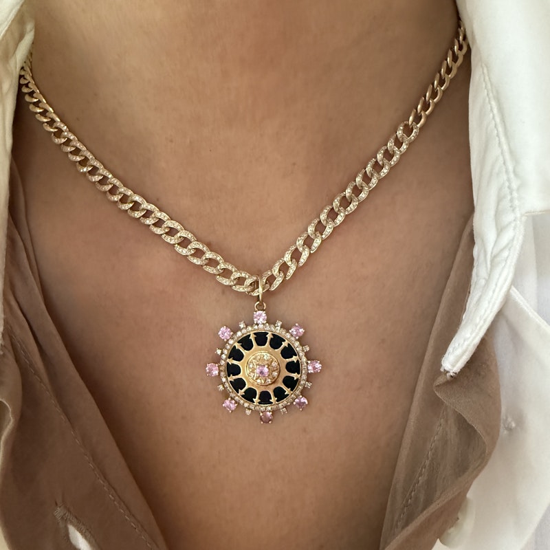 14K Yellow Gold & Diamond Cuban Curb Link Necklace