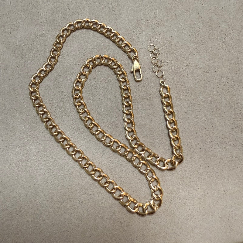 14K Yellow Gold & Diamond Cuban Curb Link Necklace