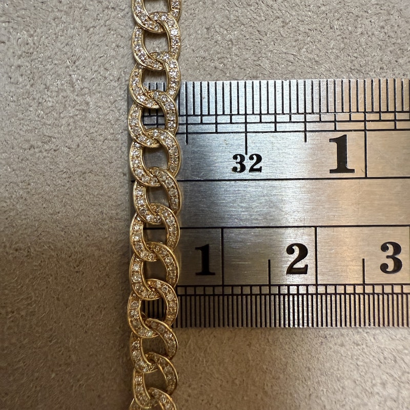 14K Yellow Gold & Diamond Cuban Curb Link Necklace