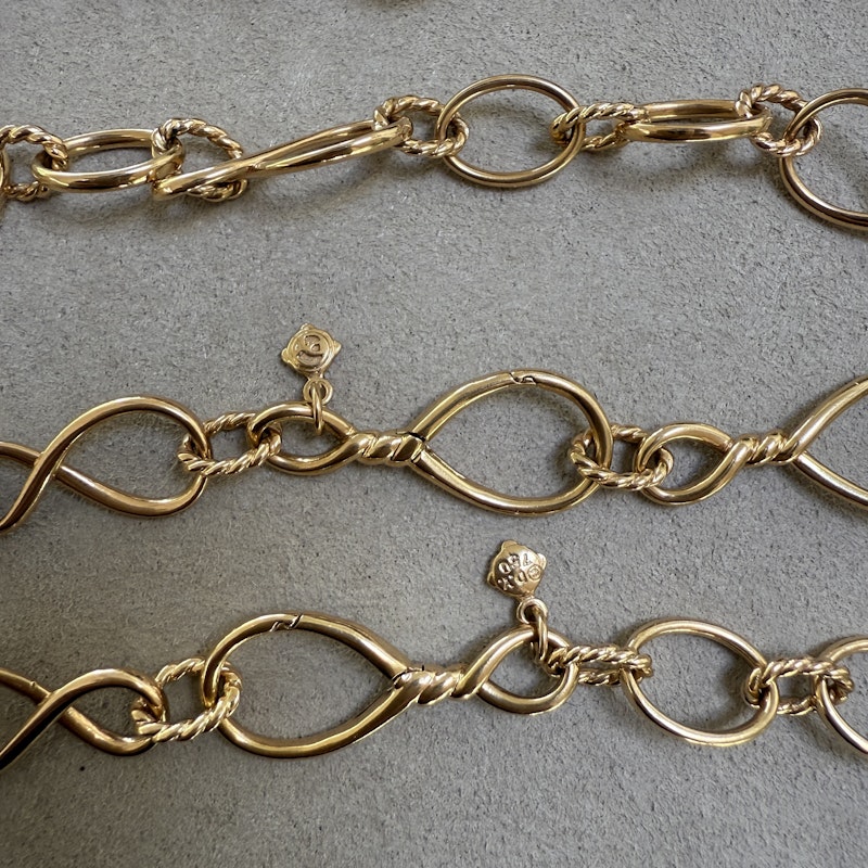 David Yurman 18k Rose Gold Continuance Chain Necklace & Bracelet