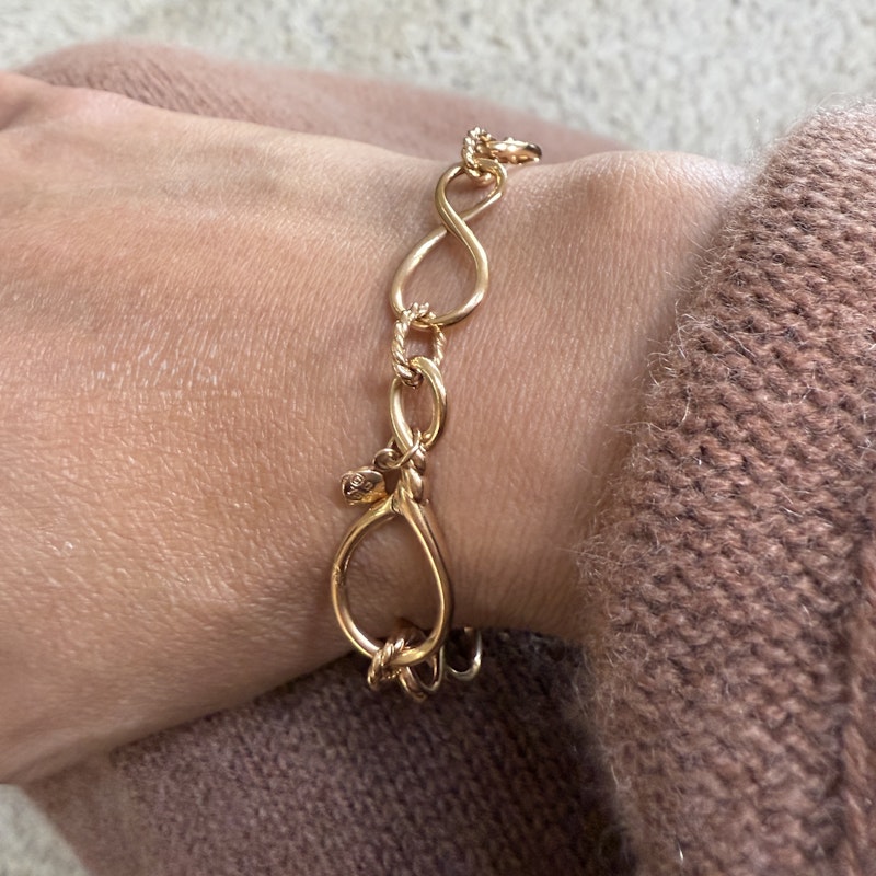 David Yurman 18k Rose Gold Continuance Chain Necklace & Bracelet