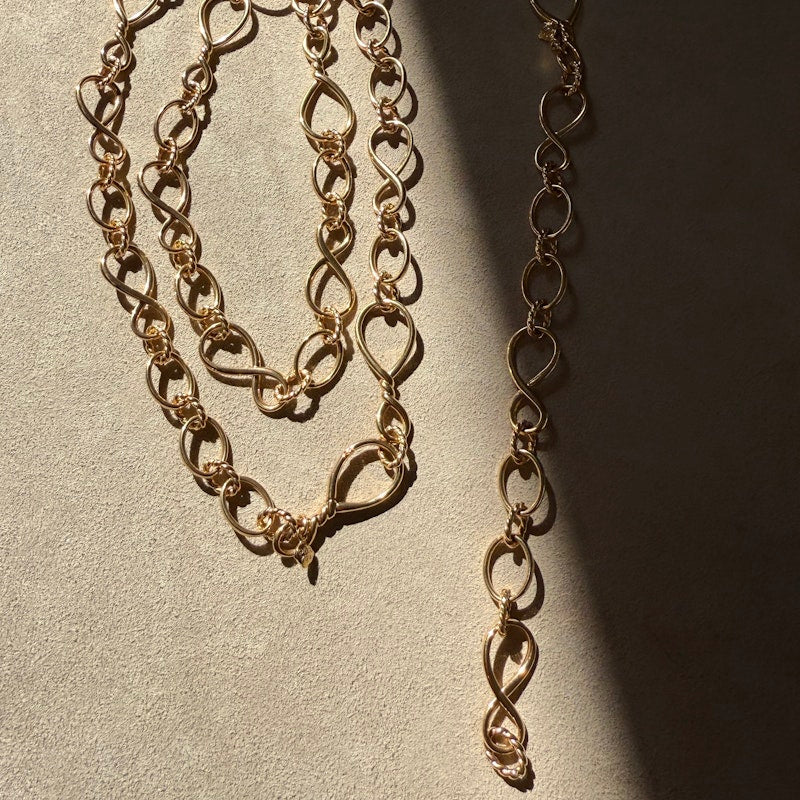 David Yurman 18k Rose Gold Continuance Chain Necklace & Bracelet
