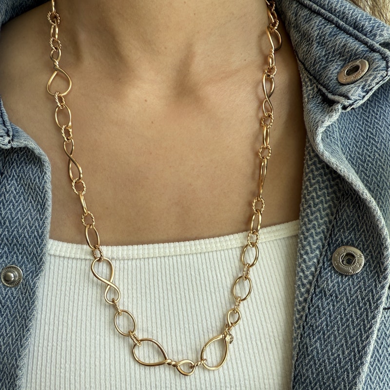 David Yurman 18k Rose Gold Continuance Chain Necklace & Bracelet