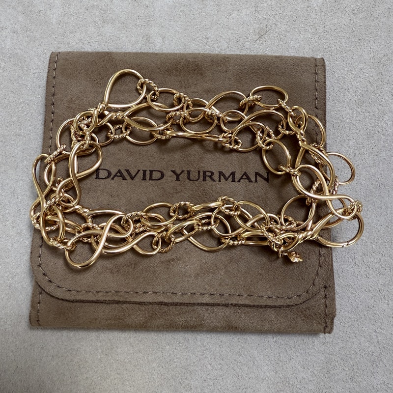 David Yurman 18k Rose Gold Continuance Chain Necklace & Bracelet