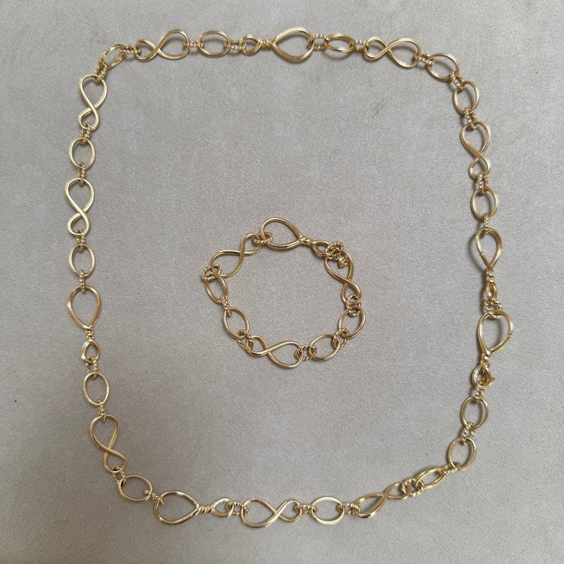 David Yurman 18k Rose Gold Continuance Chain Necklace & Bracelet